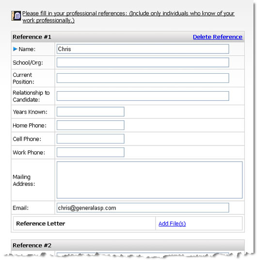 Applicant References